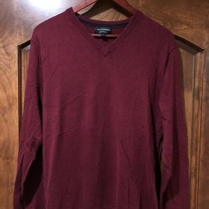 Banana Republic V-Neck Sweater Dark Red Luxe Large